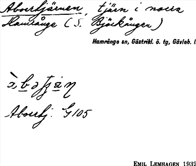 Bild på arkivkortet för arkivposten Aborrtjärnen