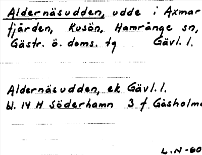 Bild på arkivkortet för arkivposten Aldernäsudden