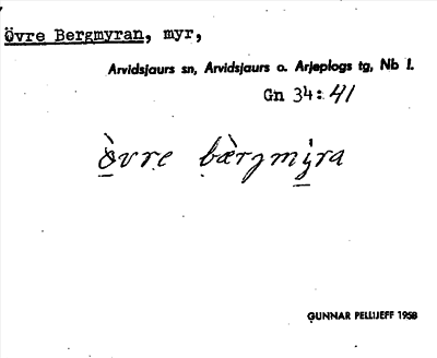 Bild på arkivkortet för arkivposten Övre Bergmyran