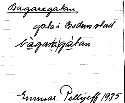 Bild på arkivkortet för arkivposten Bagaregatan