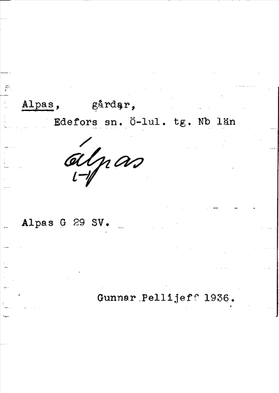 Bild på arkivkortet för arkivposten Alpas