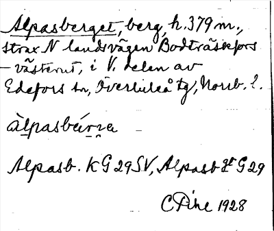 Bild på arkivkortet för arkivposten Alpasberget