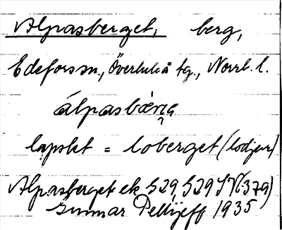 Bild på arkivkortet för arkivposten Alpasberget
