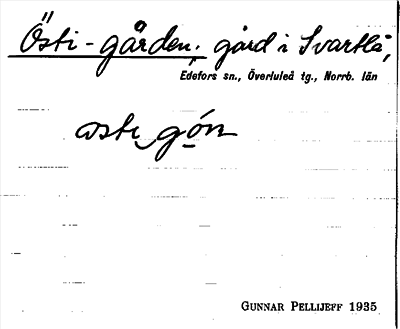 Bild på arkivkortet för arkivposten Östi-gården
