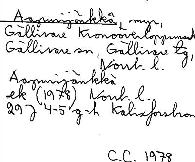 Bild på arkivkortet för arkivposten Aapurijänkkä