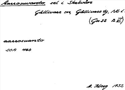 Bild på arkivkortet för arkivposten Aarrosuvanto