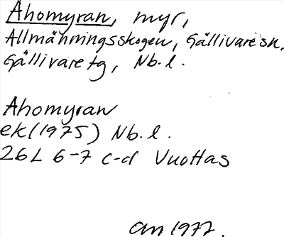 Bild på arkivkortet för arkivposten Ahomyran