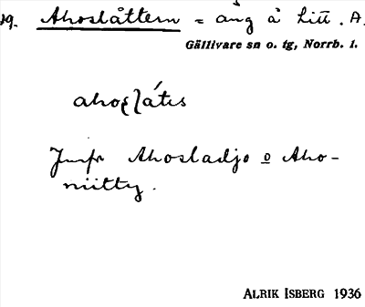 Bild på arkivkortet för arkivposten Ahoslåttern