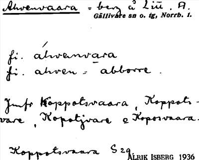 Bild på arkivkortet för arkivposten Ahrenvaara
