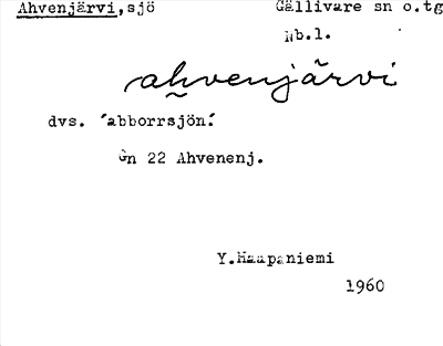 Bild på arkivkortet för arkivposten Ahvenjärvi