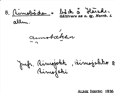 Bild på arkivkortet för arkivposten Aimobäcken