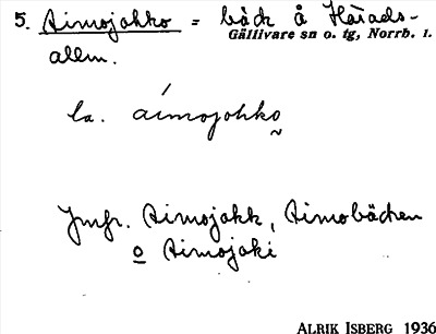 Bild på arkivkortet för arkivposten Aimojohko