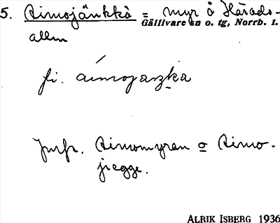 Bild på arkivkortet för arkivposten Aimojänkkä
