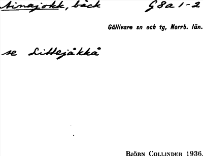 Bild på arkivkortet för arkivposten Ainajokk