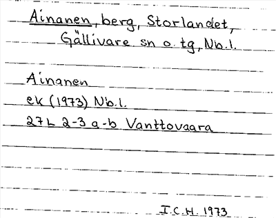 Bild på arkivkortet för arkivposten Ainanen