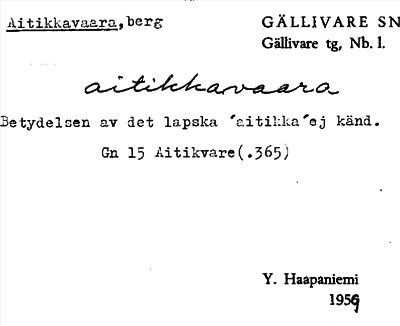 Bild på arkivkortet för arkivposten Aitikkavaara