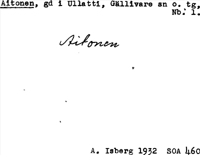 Bild på arkivkortet för arkivposten Aitonen
