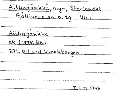 Bild på arkivkortet för arkivposten Aittasjänkkä