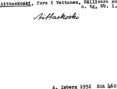 Bild på arkivkortet för arkivposten Aittaskoski