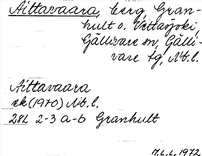Bild på arkivkortet för arkivposten Aittavaara