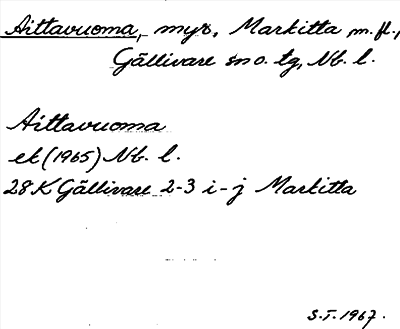 Bild på arkivkortet för arkivposten Aittavuoma