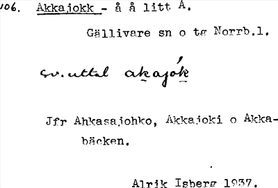 Bild på arkivkortet för arkivposten Akkajokk