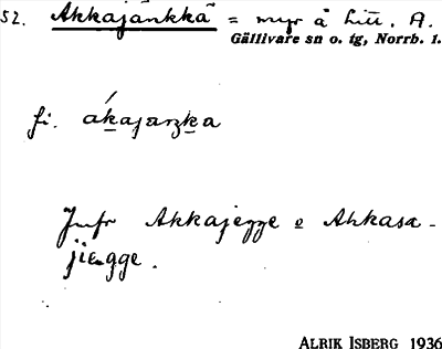 Bild på arkivkortet för arkivposten Akkajänkkä