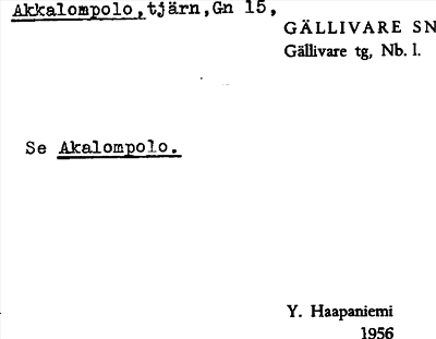 Bild på arkivkortet för arkivposten Akkalompolo