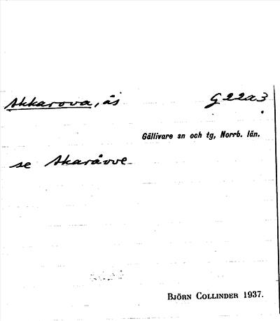 Bild på arkivkortet för arkivposten Akkarova