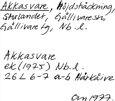 Bild på arkivkortet för arkivposten Akkasvare