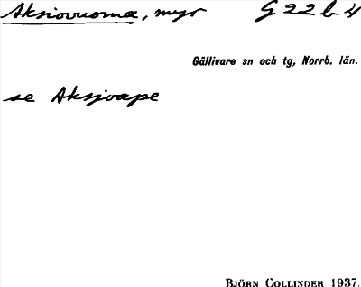 Bild på arkivkortet för arkivposten Aknivuoma