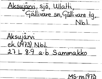 Bild på arkivkortet för arkivposten Aksujärvi