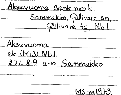Bild på arkivkortet för arkivposten Aksuvuoma