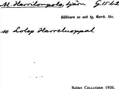 Bild på arkivkortet för arkivposten Al. Harrilompolo