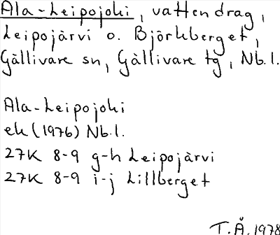 Bild på arkivkortet för arkivposten Ala-Leipojoki