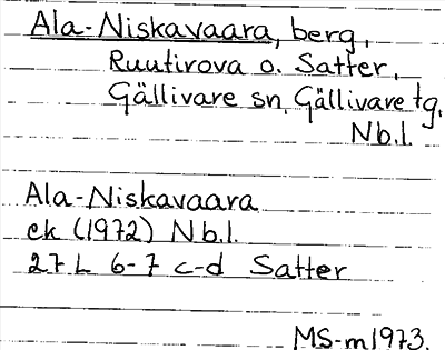 Bild på arkivkortet för arkivposten Ala-Niskavaara
