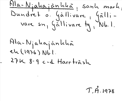 Bild på arkivkortet för arkivposten Ala-Njakajänkkä
