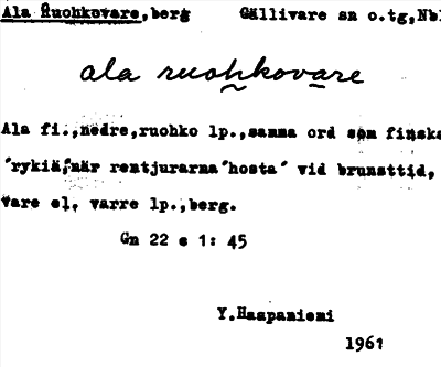 Bild på arkivkortet för arkivposten Ala Ruohkovare