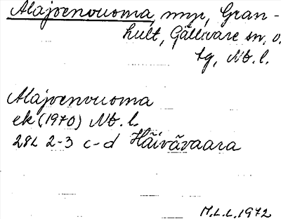 Bild på arkivkortet för arkivposten Alajoenvuoma