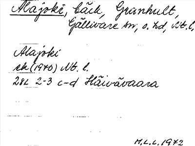 Bild på arkivkortet för arkivposten Alajoki