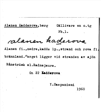 Bild på arkivkortet för arkivposten Alanen Kadderova