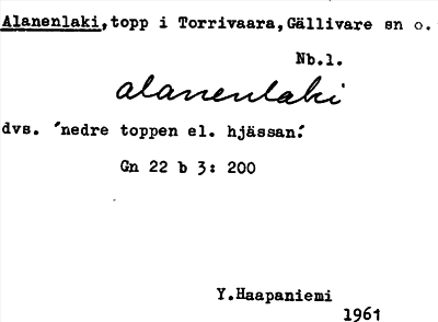 Bild på arkivkortet för arkivposten Alanenlaki