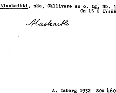 Bild på arkivkortet för arkivposten Alaskaitti