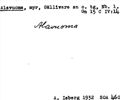 Bild på arkivkortet för arkivposten Alavuoma