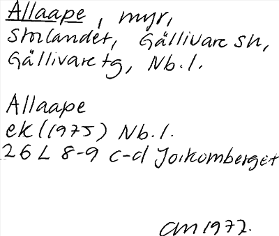 Bild på arkivkortet för arkivposten Allaape