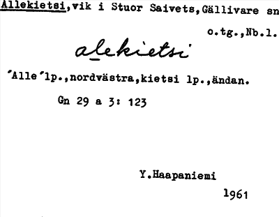 Bild på arkivkortet för arkivposten Allekietsi