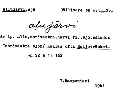 Bild på arkivkortet för arkivposten Allujärvi