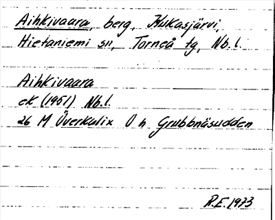 Bild på arkivkortet för arkivposten Aihkivaara