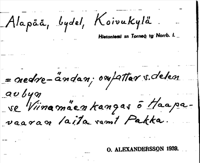 Bild på arkivkortet för arkivposten Alapää