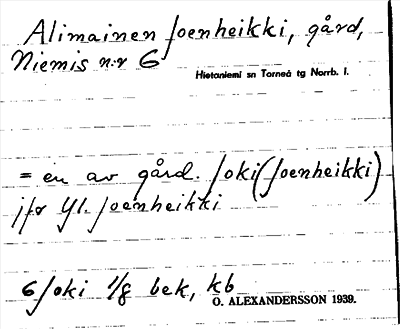 Bild på arkivkortet för arkivposten Alimainen Joenheikki
